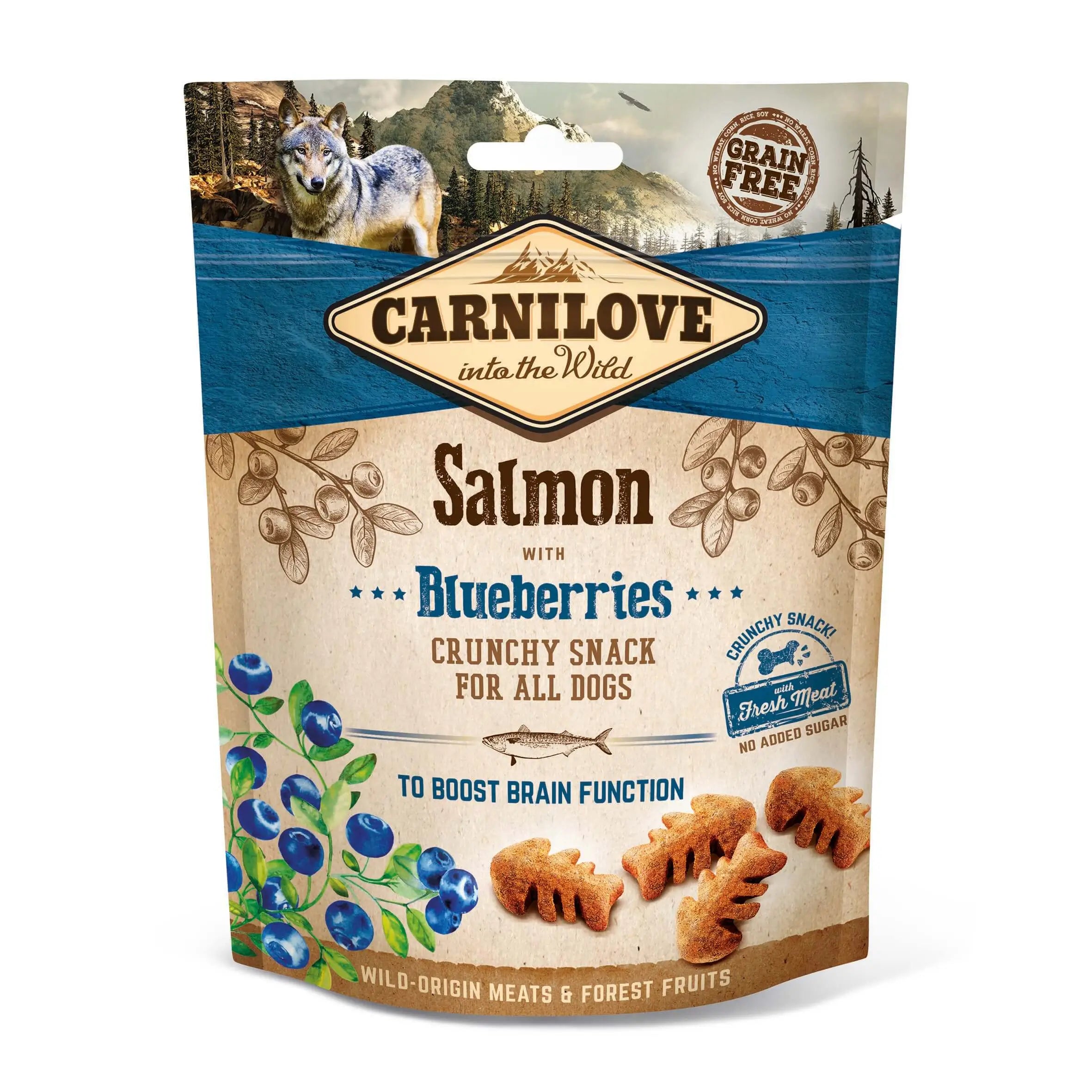 Carnilove Canine Crunchy Snack Salmon Blueberry Box 6X200Gr, snack for dogs