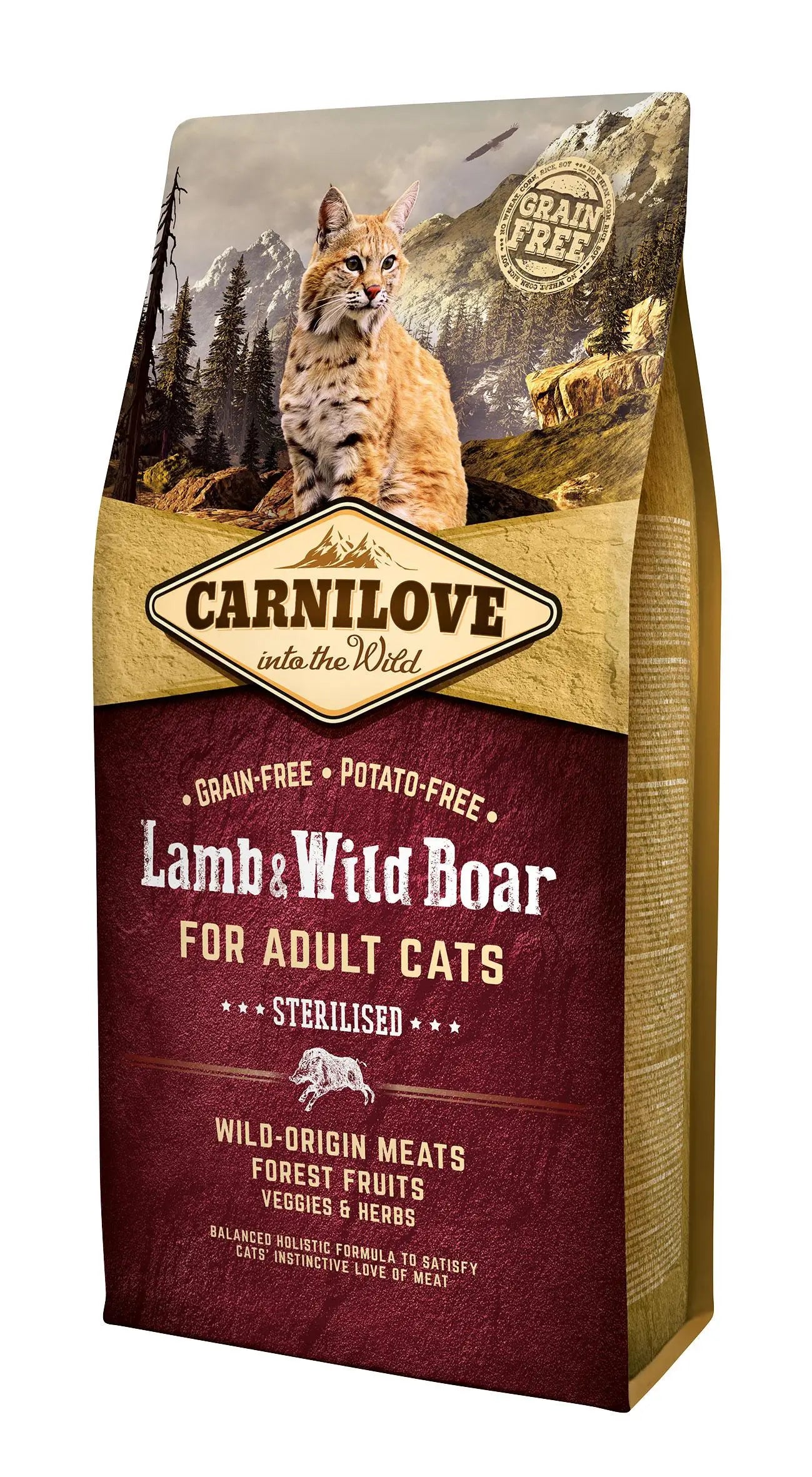 Carnilove Feline Adult Sterilised Lamb Jabali 6Kg cat food
