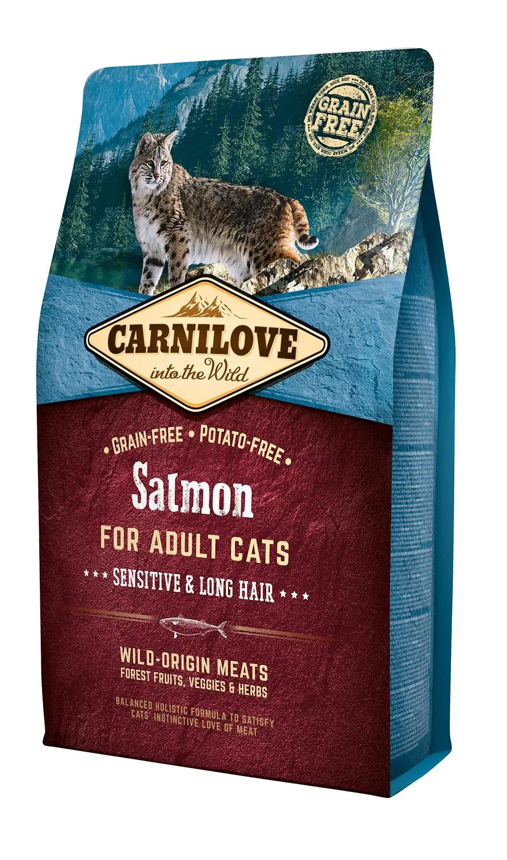 Carnilove Feline Adult Salmon Sensitive Long Hair 2Kg cat food