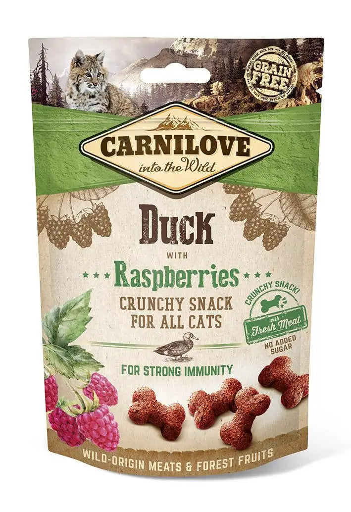 Carnilove Feline Crunchy Snack Raspberry Duck Snack Box 10X50Gr, snack for cats