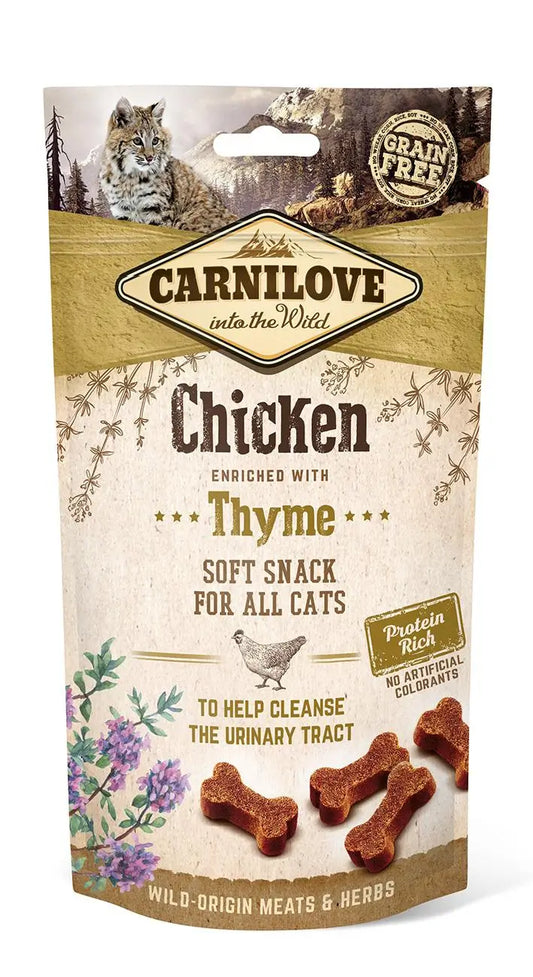 Carnilove Feline Snack Semi Moist Snack Chicken Thyme Box 12X50G, snack for cats