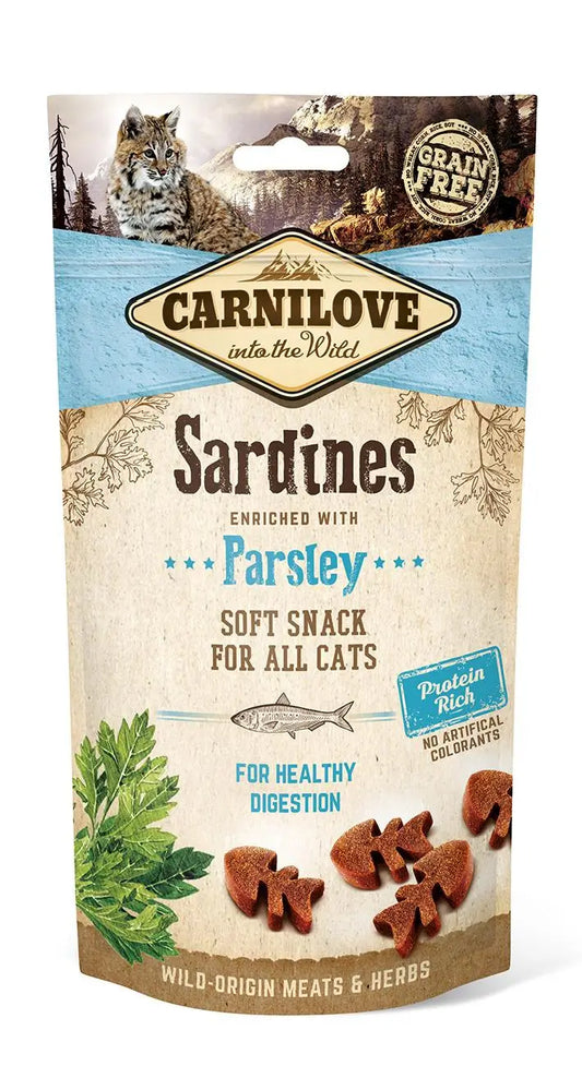 Carnilove Feline Semi Moist Snack Sardines Parsley 12X50Gr, snack for cats