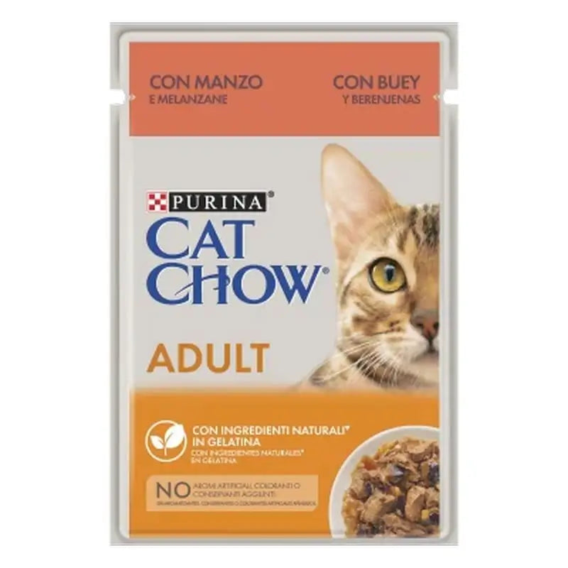 Cat Chow Feline Adult Beef Aubergine 26X85Gr