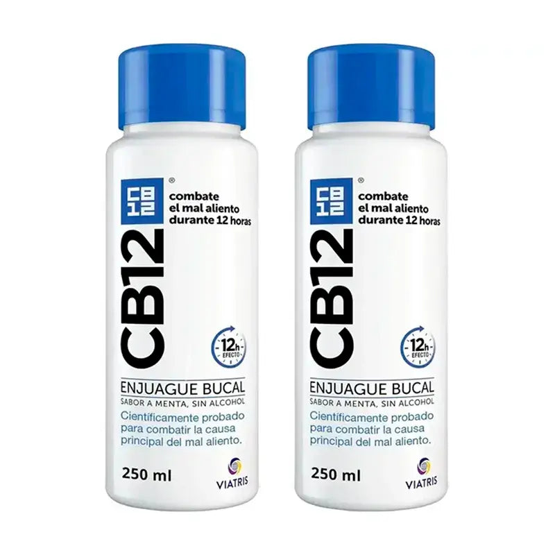 Cb12 Bain de bouche à la menthe Bain de bouche contre l'halitose aromatisé à la menthe, 2X250 Ml