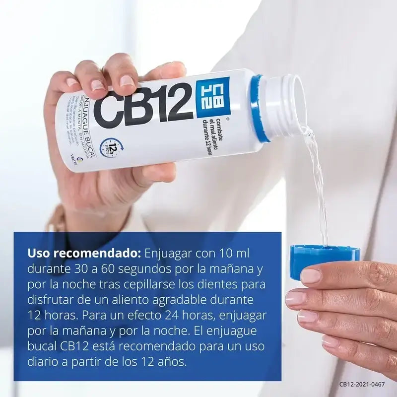 Cb12 Bain de bouche à la menthe Bain de bouche contre l'halitose aromatisé à la menthe, 2X250 Ml
