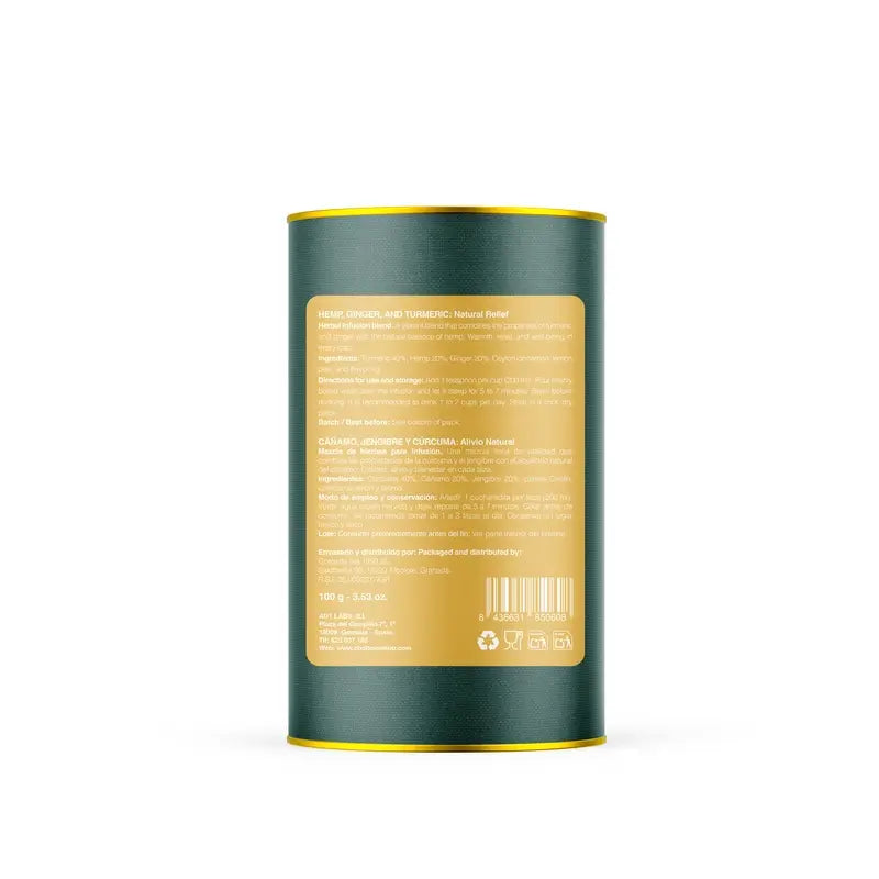 CBD HOME - Tisane au chanvre, au gingembre et au curcuma - 100 g