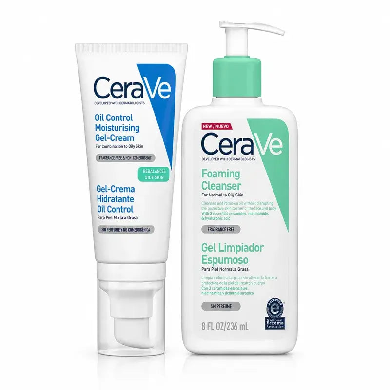 Cerave Cerave Foaming Cleansing Gel 236 Ml + Oil Control Moisturising Cream Gel 52 Ml