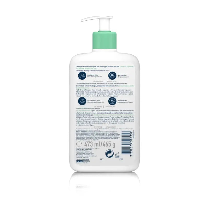 CeraVe Gel nettoyant moussant, 473 ml