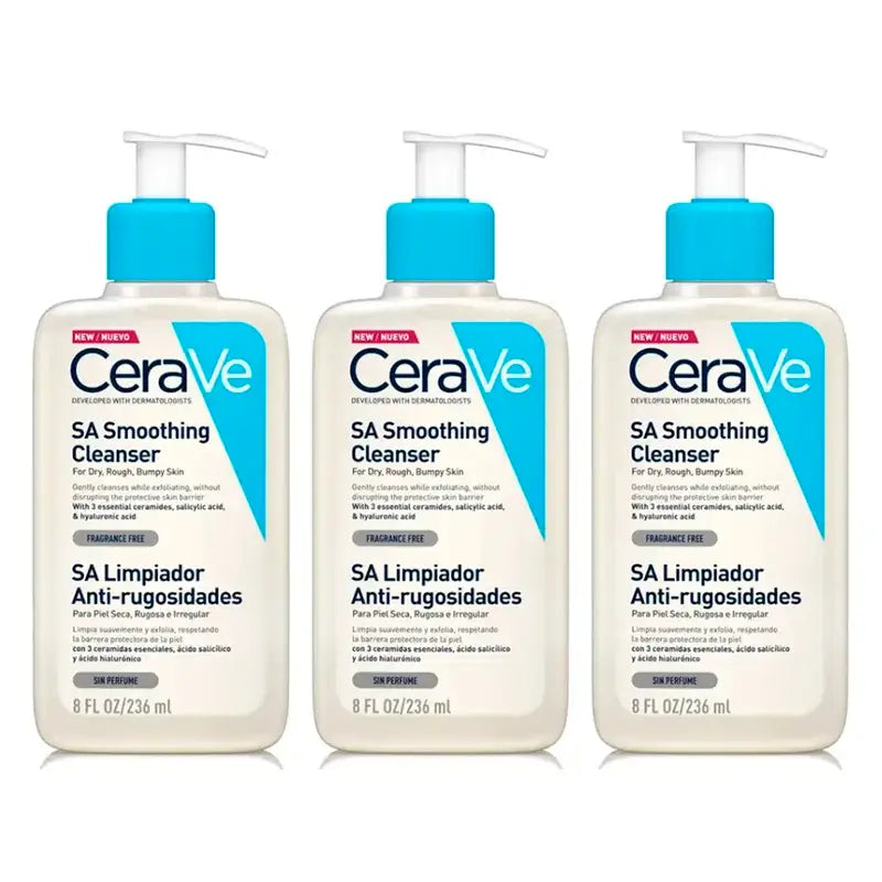 CeraVe Anti-Roughness Cleaner, Pack 3 x 236 ml