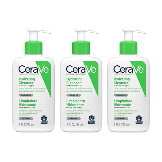 CeraVe Triplo Moisturising Cleansing Gel Cleanser, 3 x 236 ml