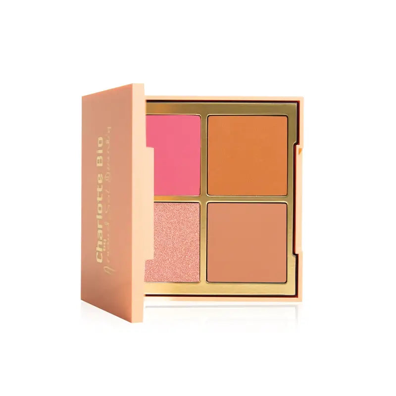 Charlotte Bio Ace Healthy Glow Face Palette (Blush, Contour, Highlighter & Bronzer) 4 X 4,5 G