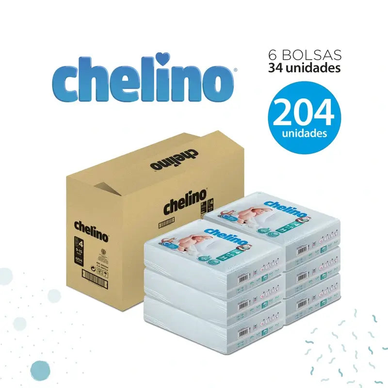 Couche Chelino Taille 4 (9-15 Kg) , 34 unités