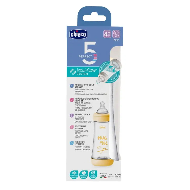 Biberon Chicco Perfect5 Neutral Quick Flow 300 ml 4 mois et plus