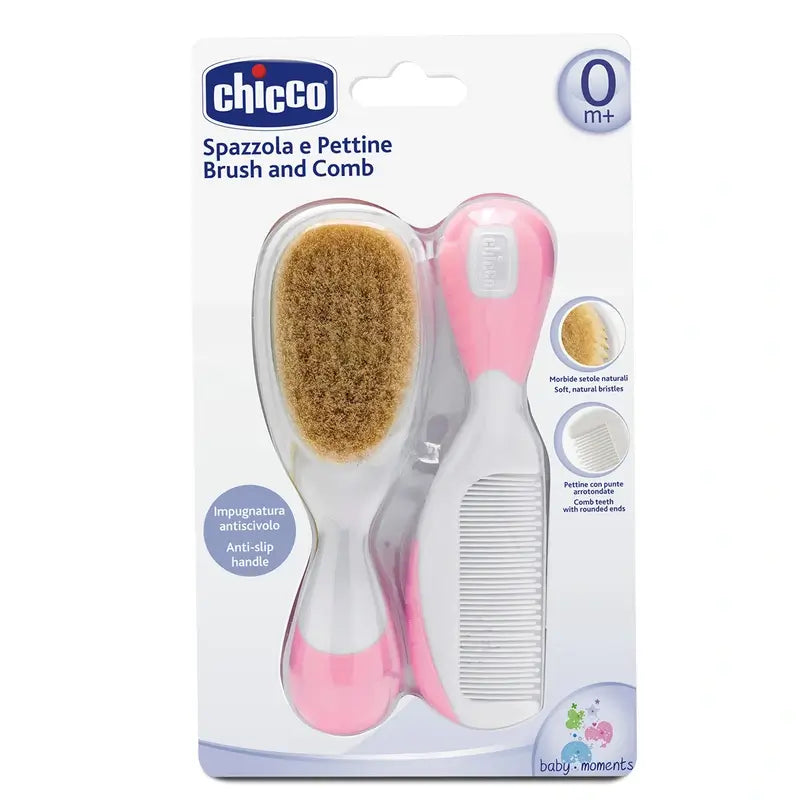 Chicco Set peigne et brosse rose
