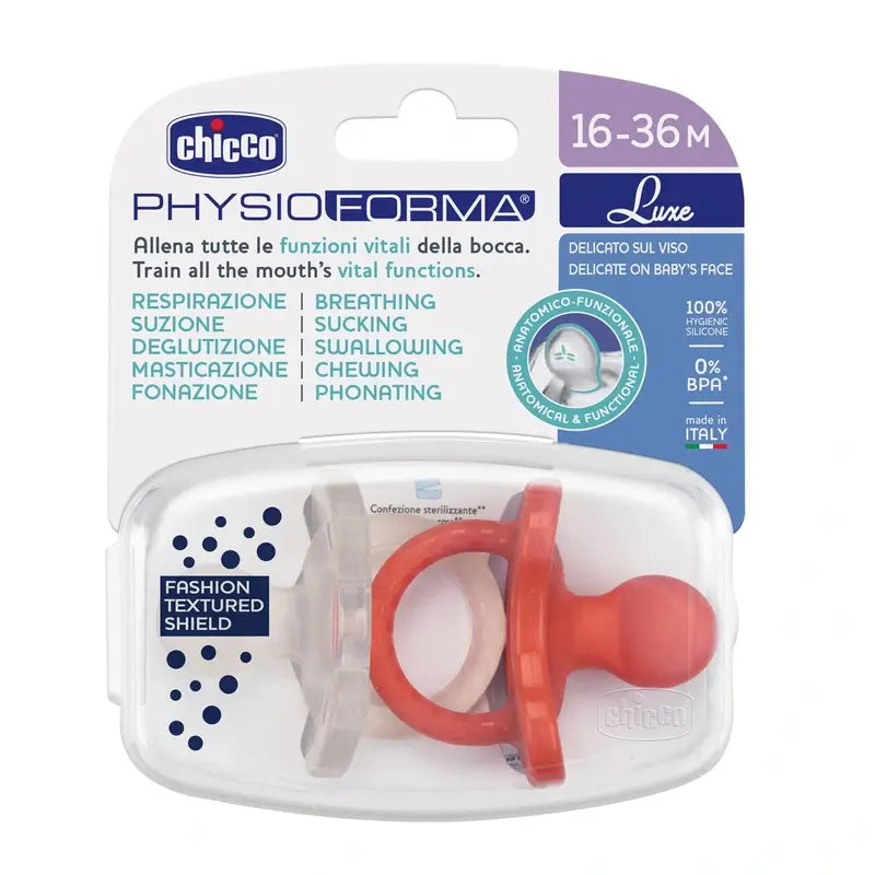 Chicco Physioforma Luxe Sucette 16-36 2 pièces Orange-Gris