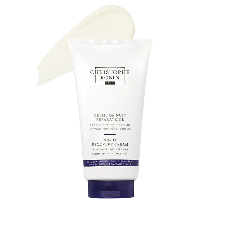 Christophe Robin White Lotus Night Recovery Cream (cheveux normaux à épais) , 150 ml