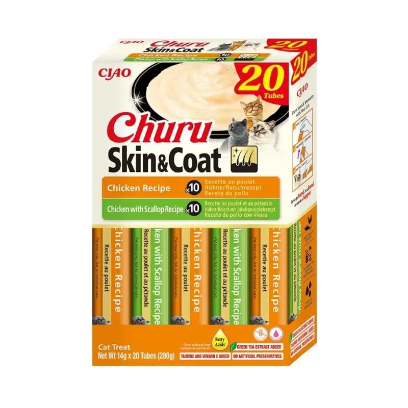 Churu Cat Varieties Skin&Coat Chicken, 20 pieces