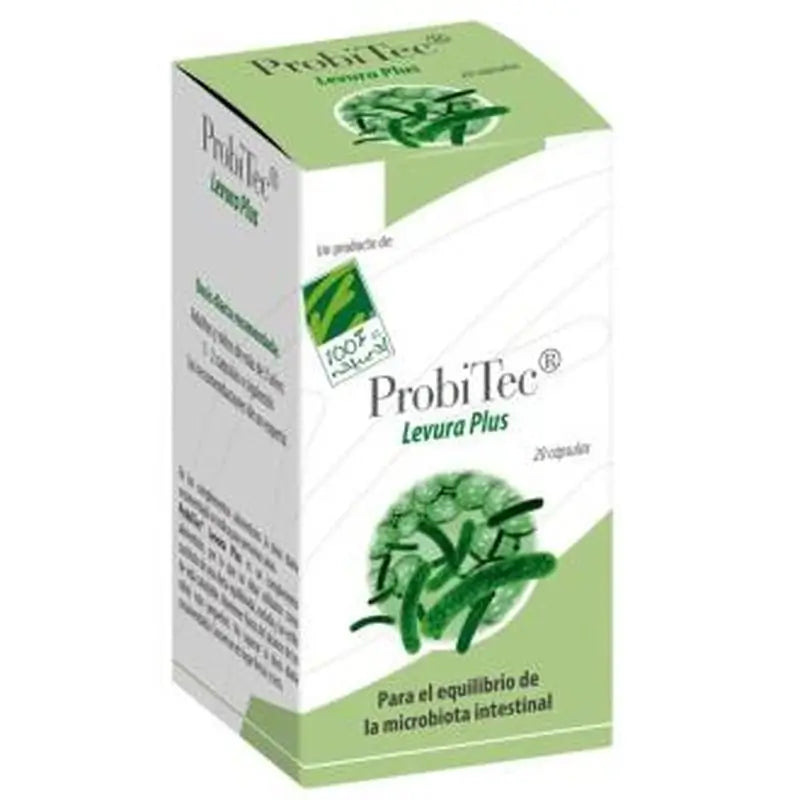 One Hundred Percent Natural Probitec Levura Plus 20 Capsules