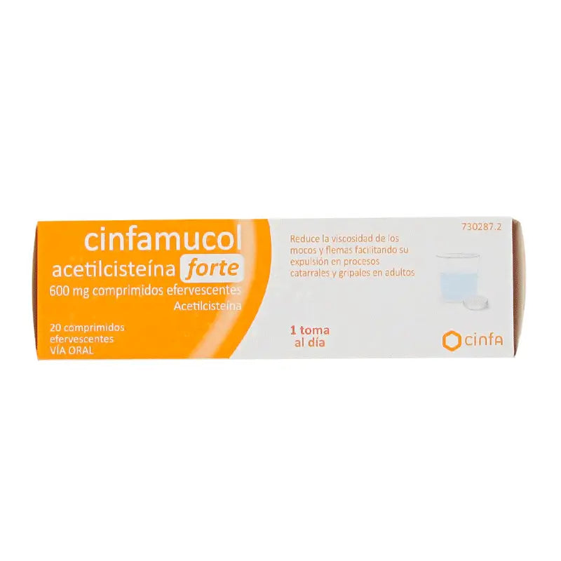 Cinfamucol Acetylcysteine Forte 600 mg, 20 Effervescent tablets