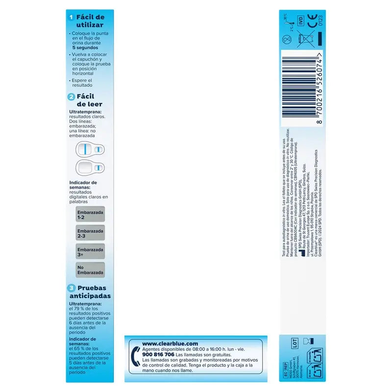 Test de grossesse Clearblue Ultra Early avec double vérification, 2 tests