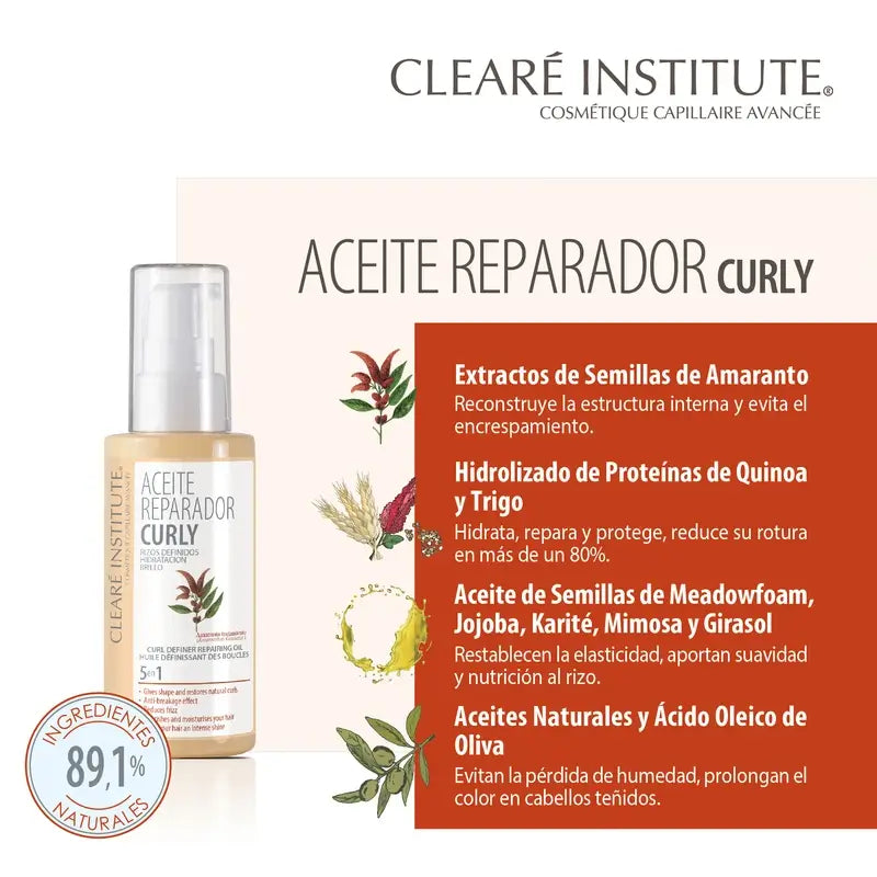 Clearé Institute Curly Hair Curly Method Huile hydratante 50 Ml