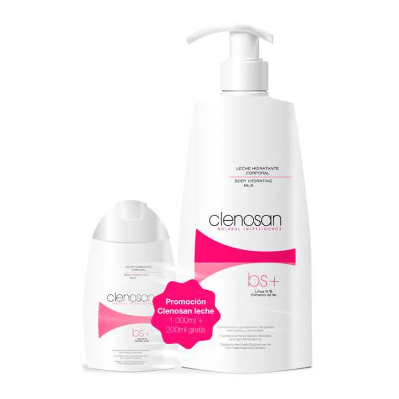 Clenosan Pack Moisturising Milk bs+ Body 1 L + 200 ml