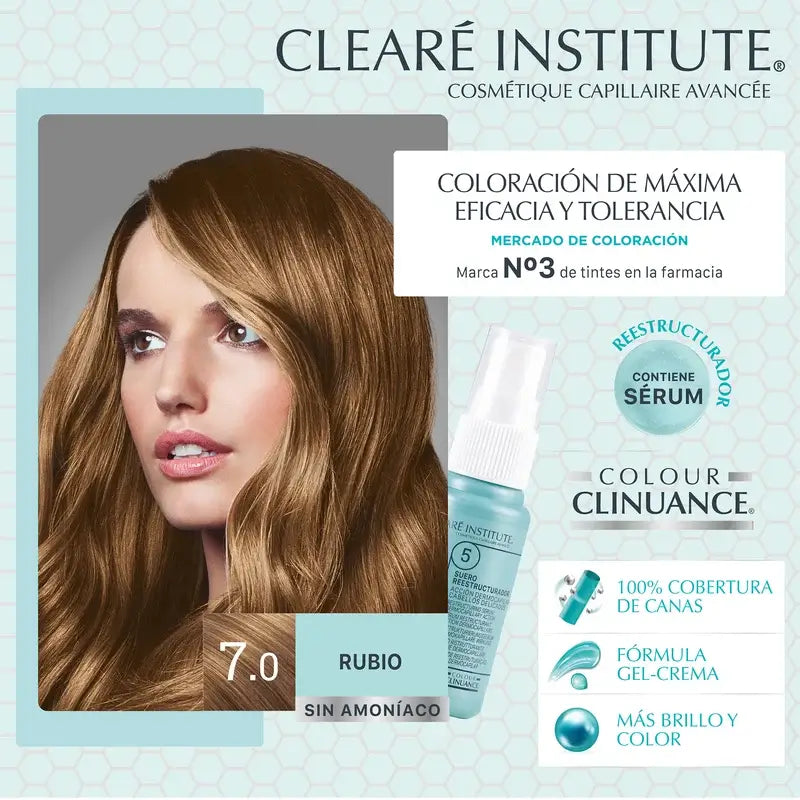 Clearé Institute Colour Clinuance Couleur permanente sans ammoniaque 7.0 Blonde