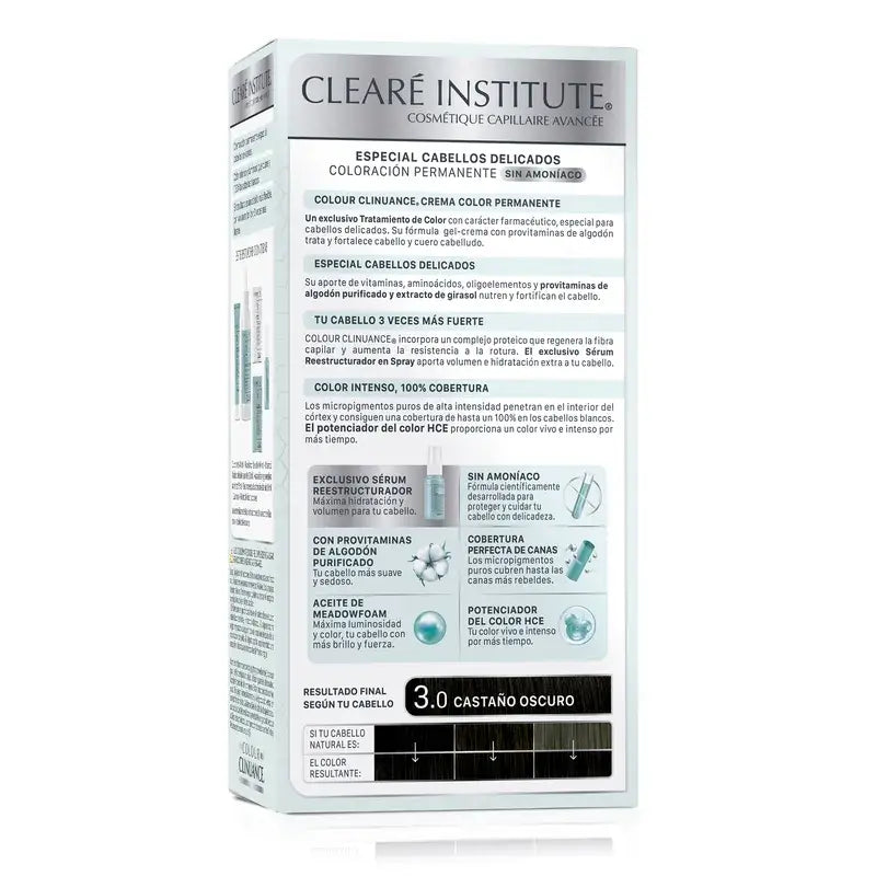 Clearé Institute Colour Clinuance Couleur permanente sans ammoniaque 3.0 Brun foncé
