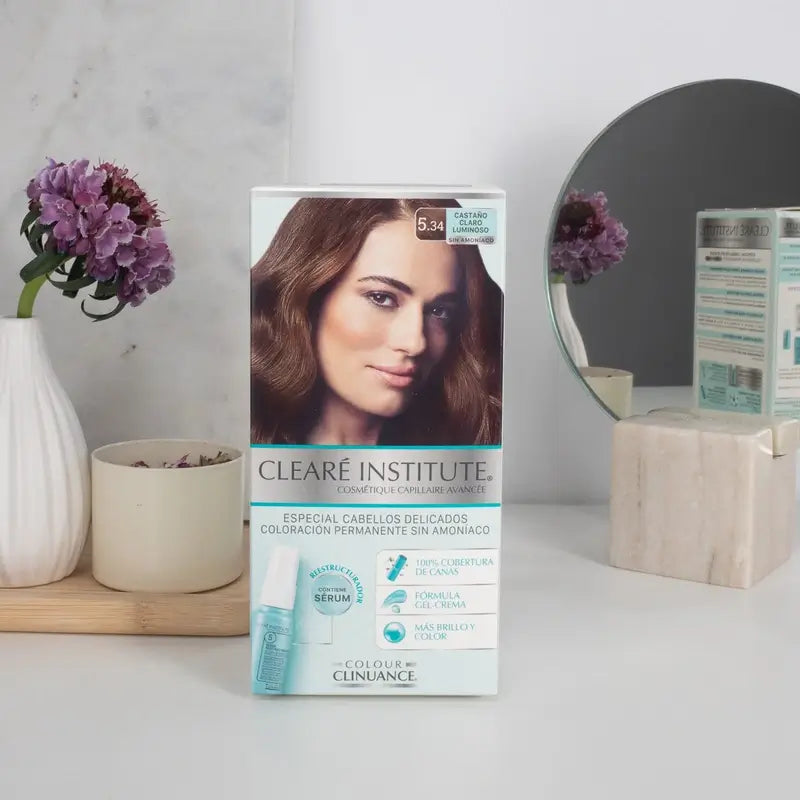 Clearé Institute Colour Clinuance Coloration permanente sans ammoniaque 5.34 Light Brown Luminous
