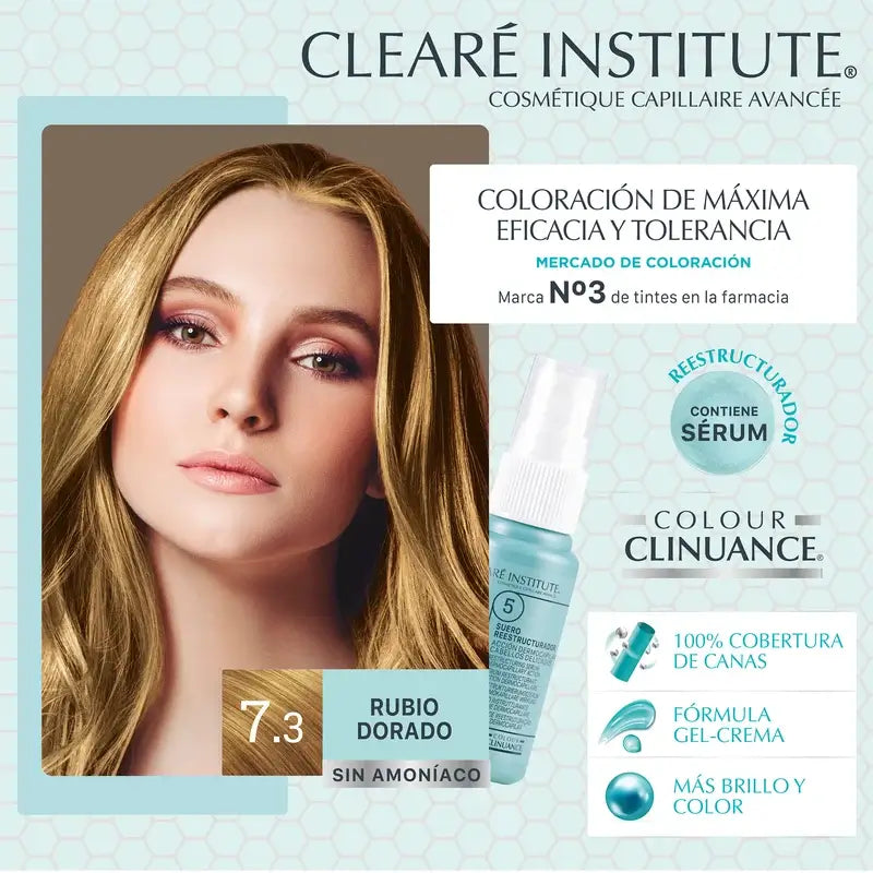 Clearé Institute Colour Clinuance Couleur permanente sans ammoniaque 7.3 Golden Blonde