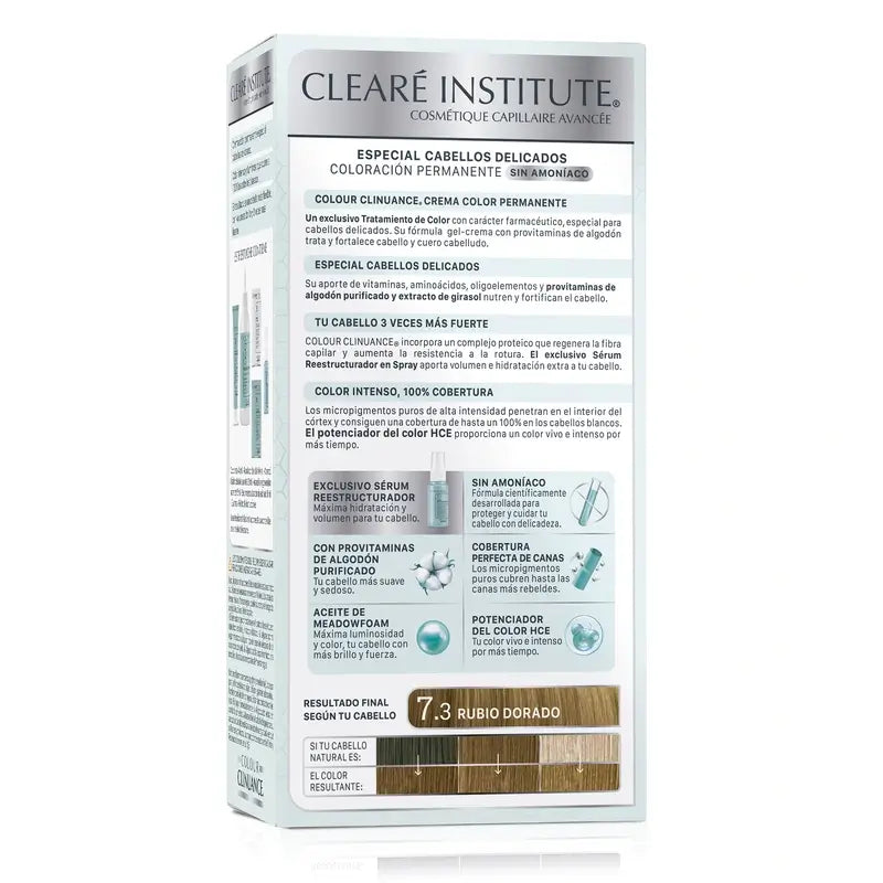 Clearé Institute Colour Clinuance Couleur permanente sans ammoniaque 7.3 Golden Blonde