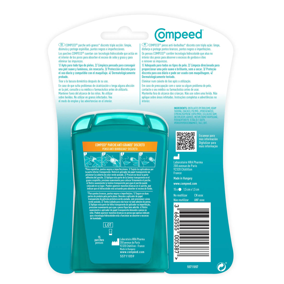 Compeed Anti-Granos Discreto, 15 unités