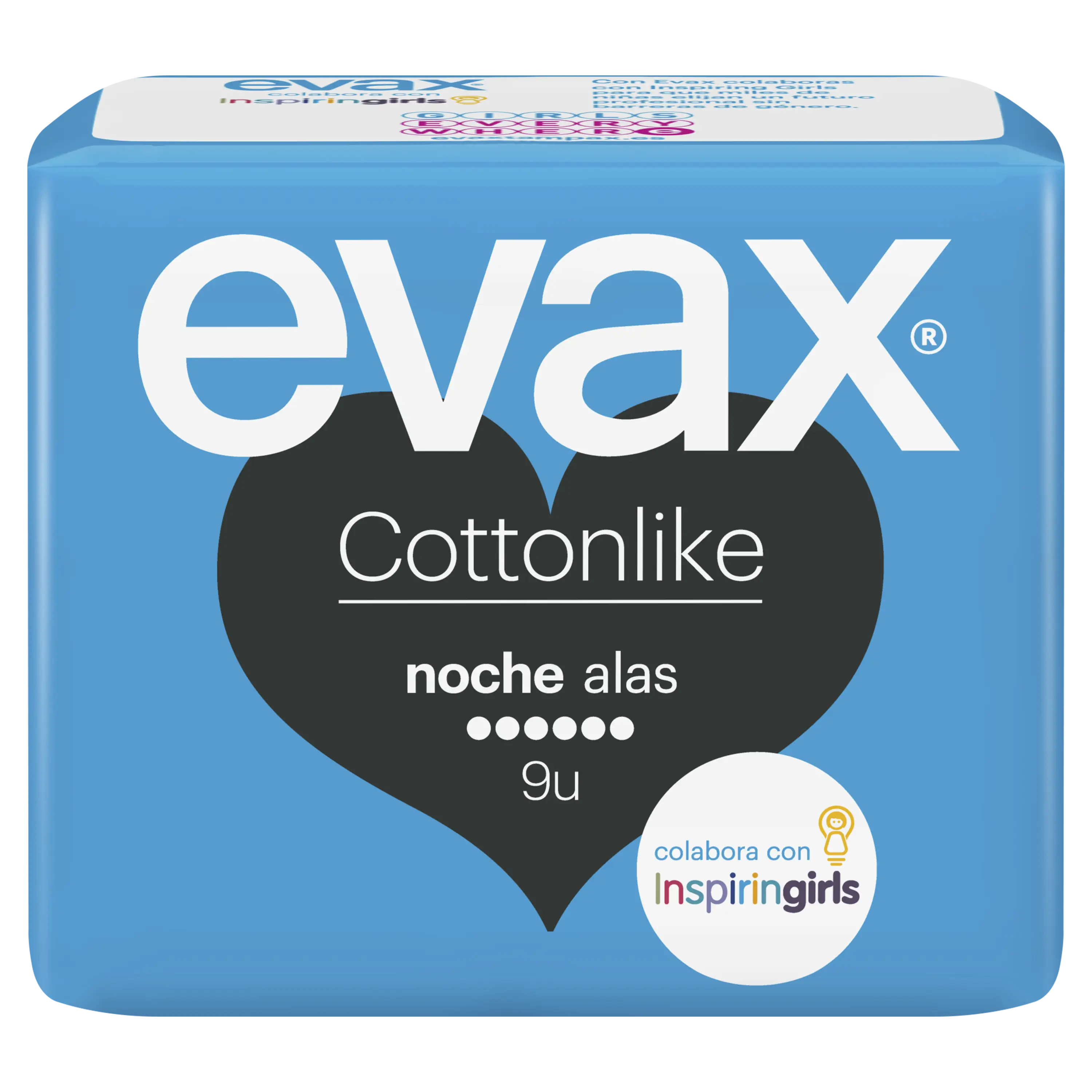 Coussinets de nuit Evax en coton avec ailettes 9 unités