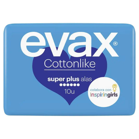 Evax Cottonlike Super Plus Pads with Wings 10 units