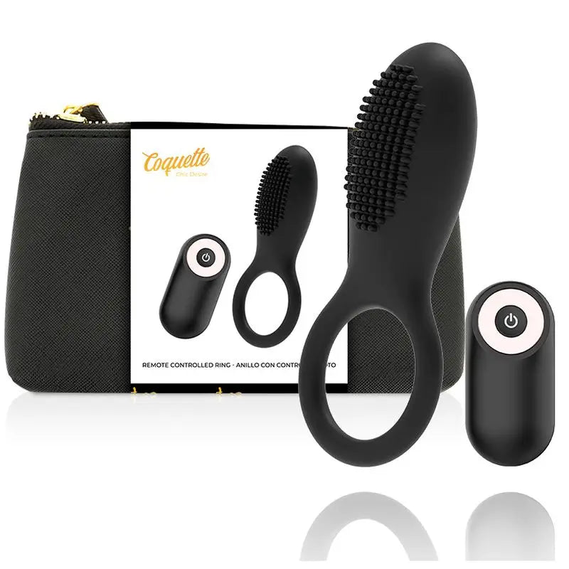 Coquette Chic Desire Rechargeable Remote Control Vibrating Ring Black / Gold