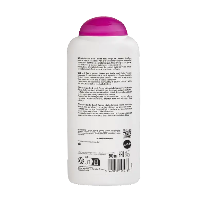 Corine De Farme 2 In 1 Gel Douche Barbie, 300 ml