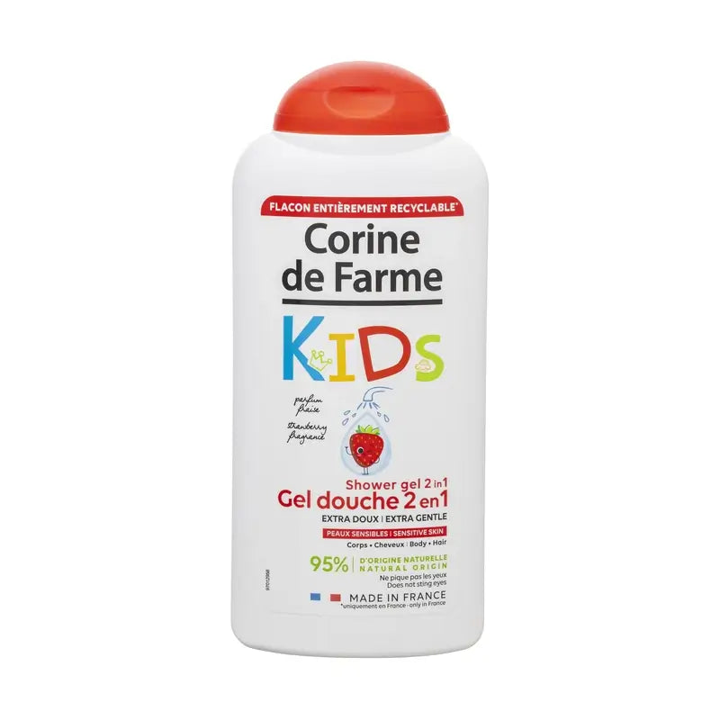 Corine De Farme 2 In 1 Shower Gel Body & Hair Kids Strawberry , 300 ml