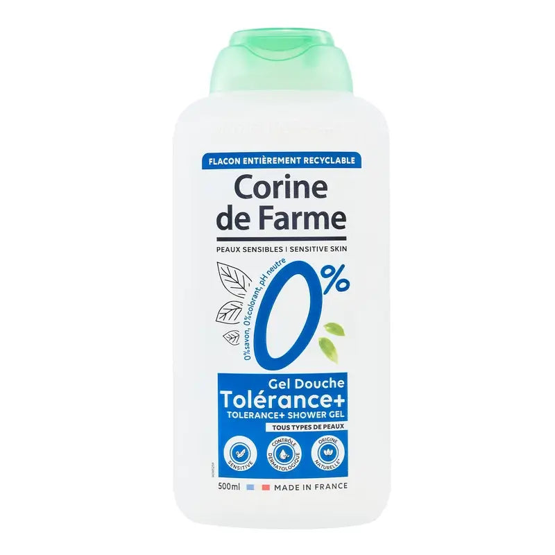 Corine De Farme Shower Gel Pure 0% for Sensitive Skin, 500 ml