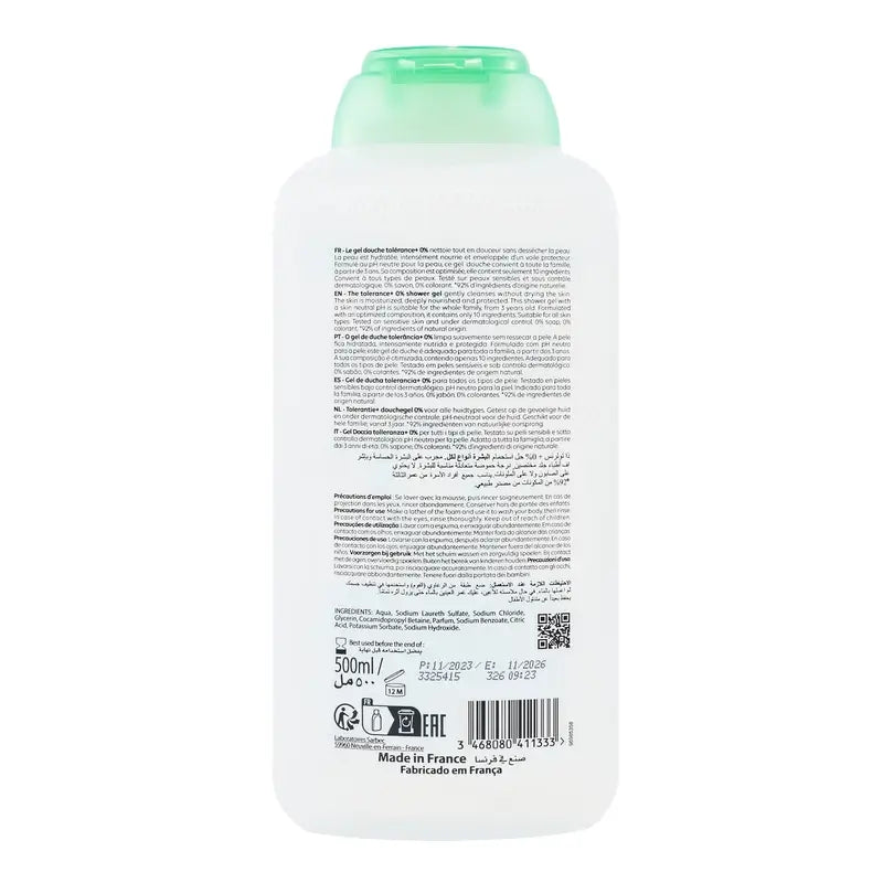 Corine De Farme Gel Douche Pure 0% pour Peaux Sensibles, 500 ml