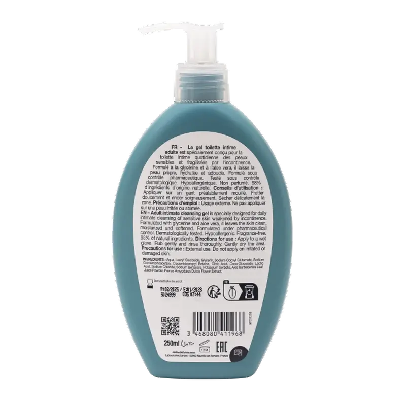 Corine De Farme Gel d'hygiène intime pour adultes, 250 ml