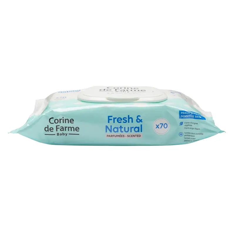 Corine De Farme Fresh & Natural Lingettes biodégradables, 70 pcs.