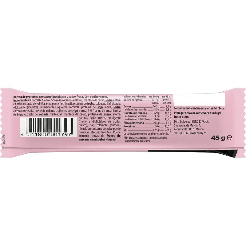 Corny Protein Soft White Chocolate & Strawberry , 45 grammes
