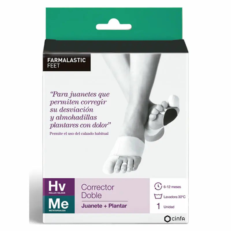 Farmalastic Corrector Double Bunions And Plantar Corrector Right Foot, Small Size