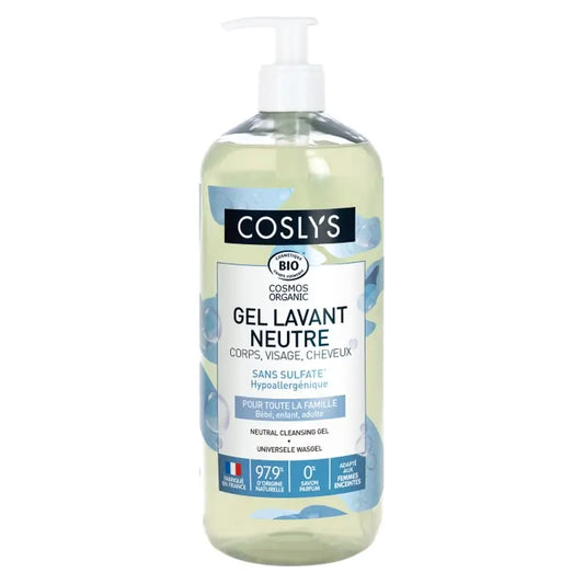 Coslys Universal Neutral Shower Gel: Fragrance Free, Face, Body & Hair, 1000 ml