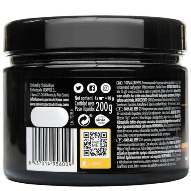 Crown Sport Nutrition 100% All Beef Vanilla, 200 g (20 portions)