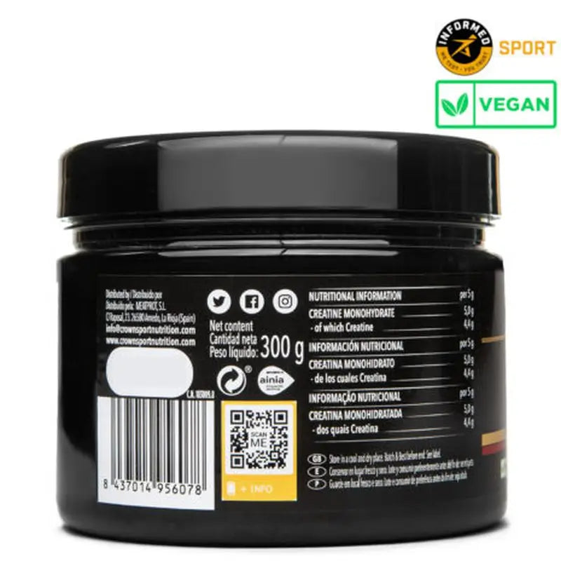 Crown Sport Nutrition Créatine Monohydrate Creapure , 300 (60 portions) g