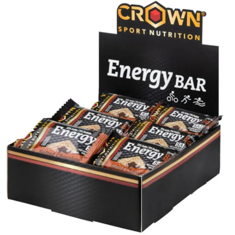 Crown Sport Nutrition Energy Bar Salty Chocolate , 12 x 60 grams