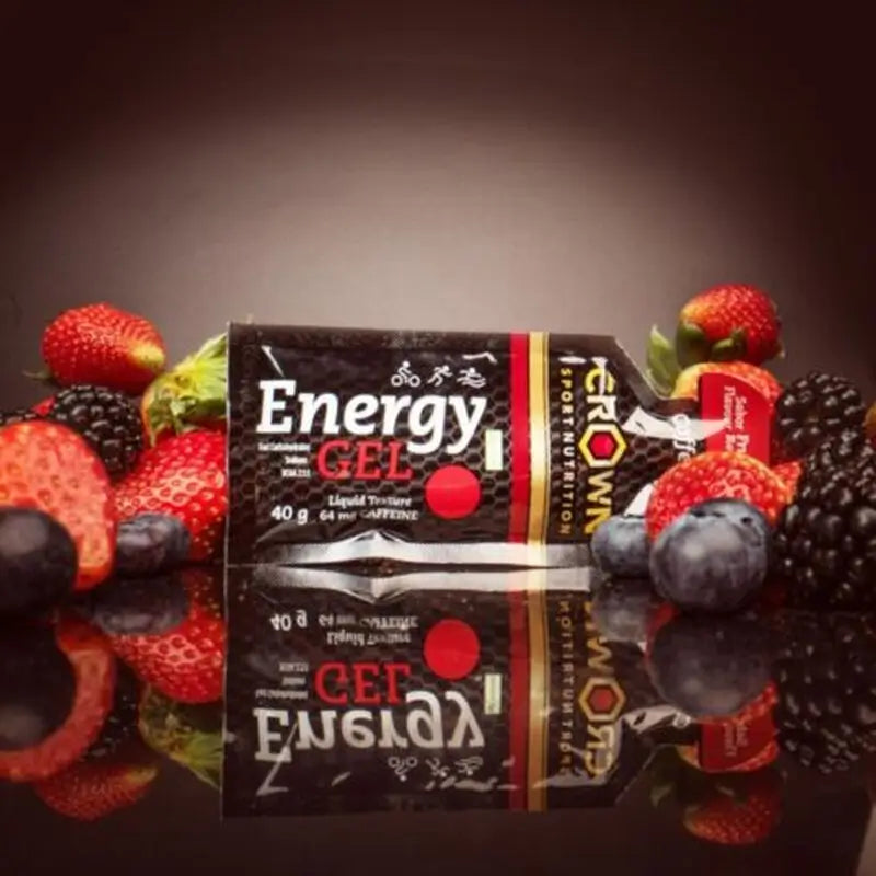 Crown Sport Nutrition Energy Gel Red Fruits + Caffeine , 12 x 40 grammes