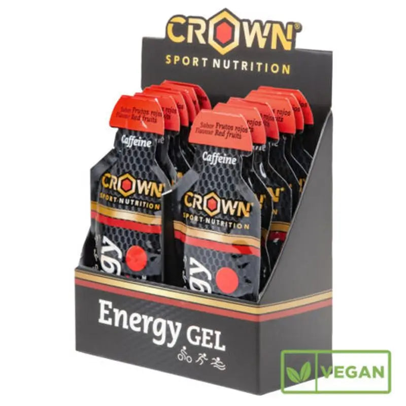 Crown Sport Nutrition Energy Gel Red Fruits + Caffeine , 12 x 40 grams
