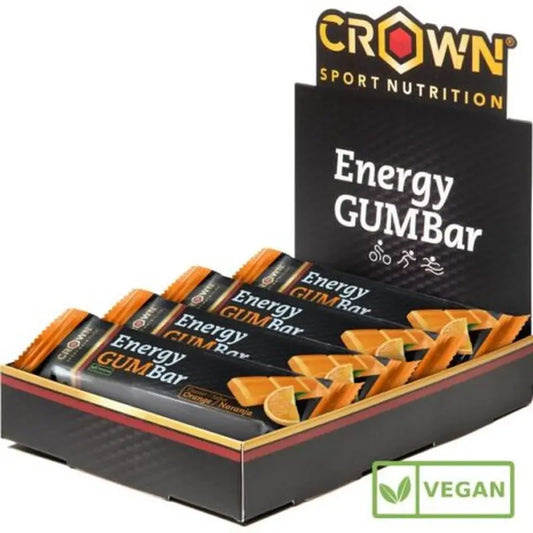 Crown Sport Nutrition Energy Gum Bar Orange , 12 x 30 grams